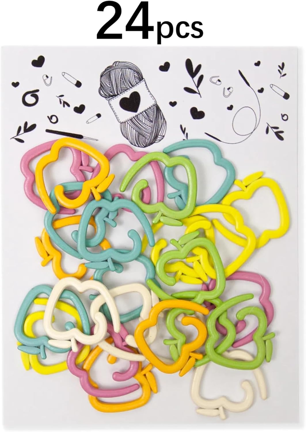 Wonafa 24 Pcs Stitch Markers for Crocheting,Colorful Crochet Stitch