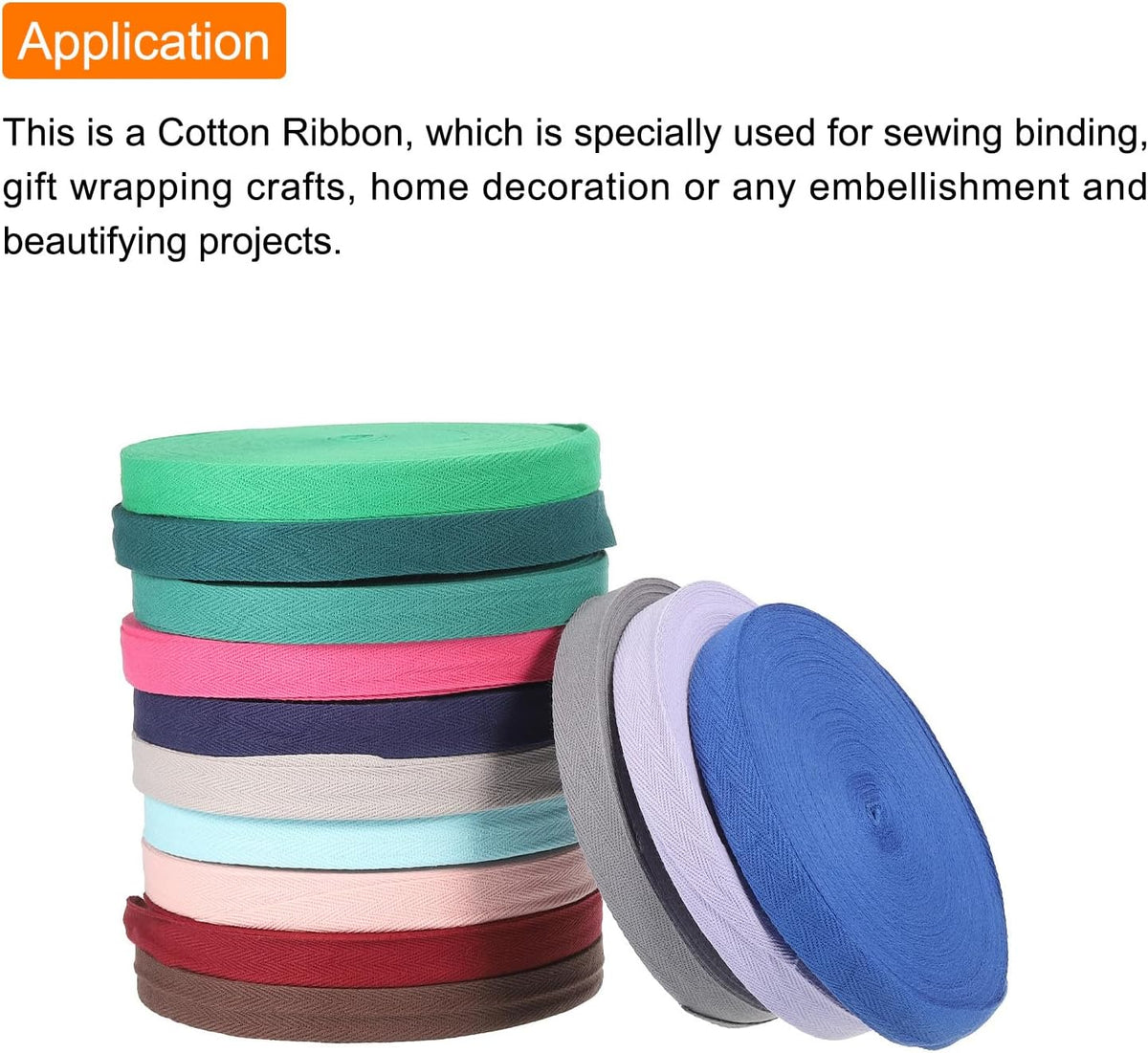 PATIKIL Cotton Twill Tape 3/8 Inch 10 Yards Cotton Ribbon Bias Binding