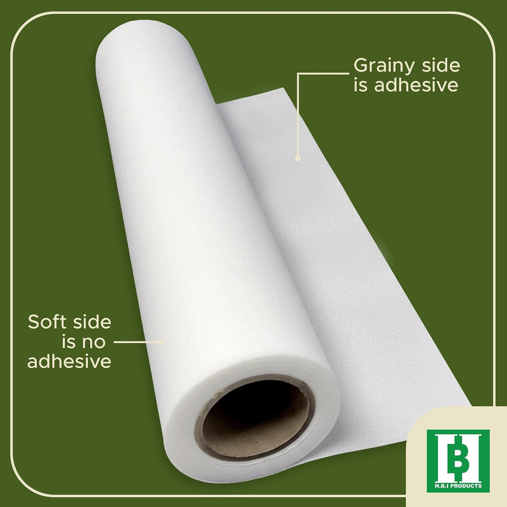 HBI Fusible Fleece Interfacing, Light Iron-On Quilt Batting, 12 in