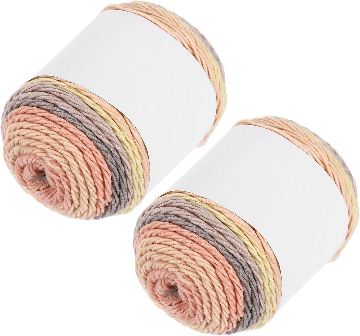 MECCANIXITY 2Pcs Cotton Acrylic Yarn 100g/211yds Yellow/Gray/Orange