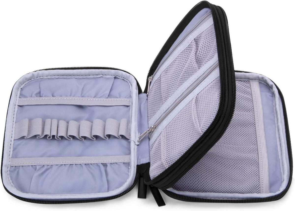Damero Crochet Hook Case Organizer Empty, Medium, Gray Dots