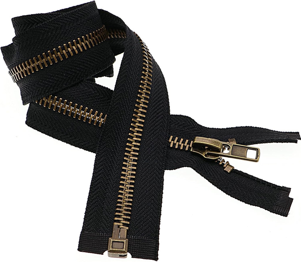 Leekayer #8 26 Inch Antique Brass Zipper for Jackets, Coats, Crafts