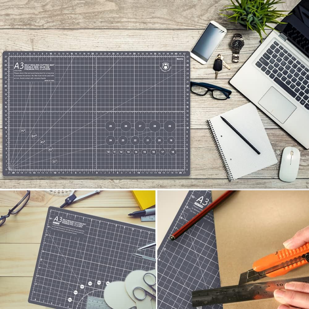 Headley Tools 18"x12" Thickened Self Healing Cutting Mat, A3 Rotary