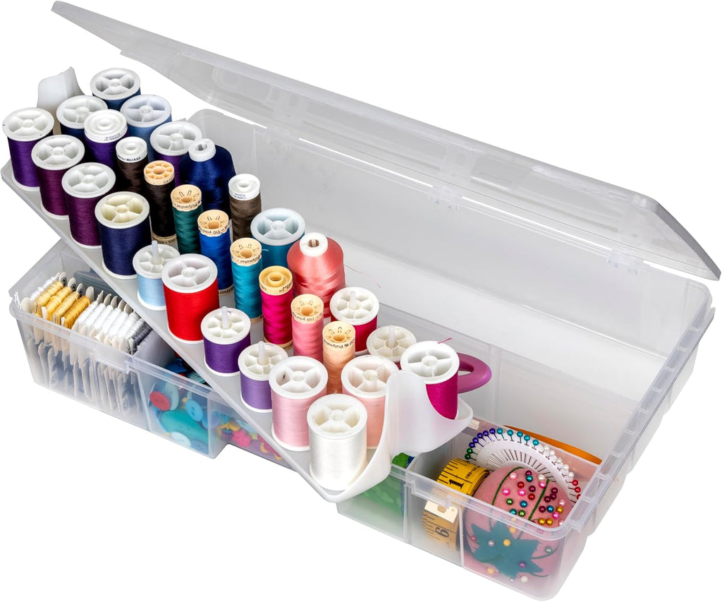 ArtBin Sew-Lutions Sewing Supply System with Thread Spool Tray, Clear