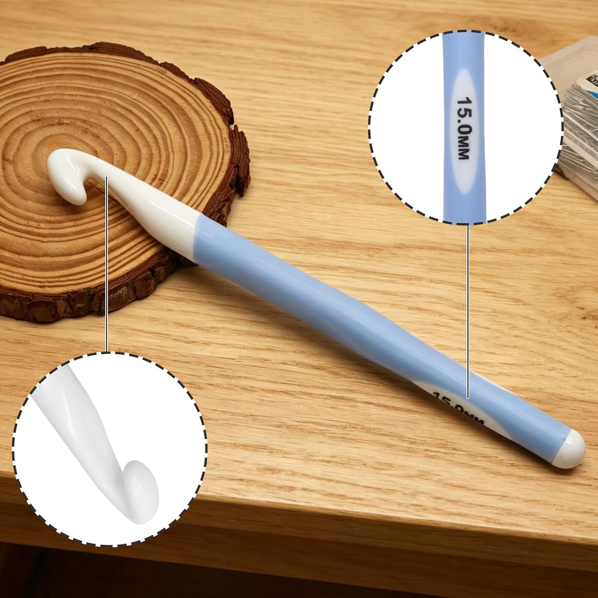Seimneire 1 Pack 15mm Ergonomic Crochet Hooks