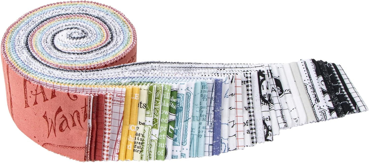 J Wecker Frisch Sew Journal Rolie Polie 40 2.5-inch Strips Jelly Roll