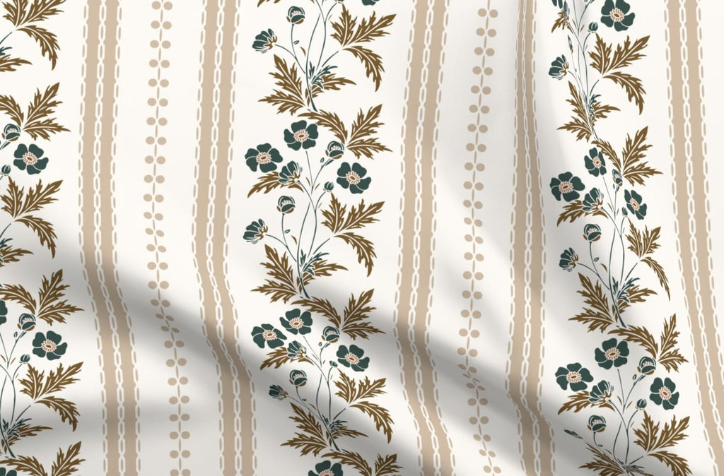 Spoonflower Fabric Floral Cottagecore Farmhouse on Essex Linen