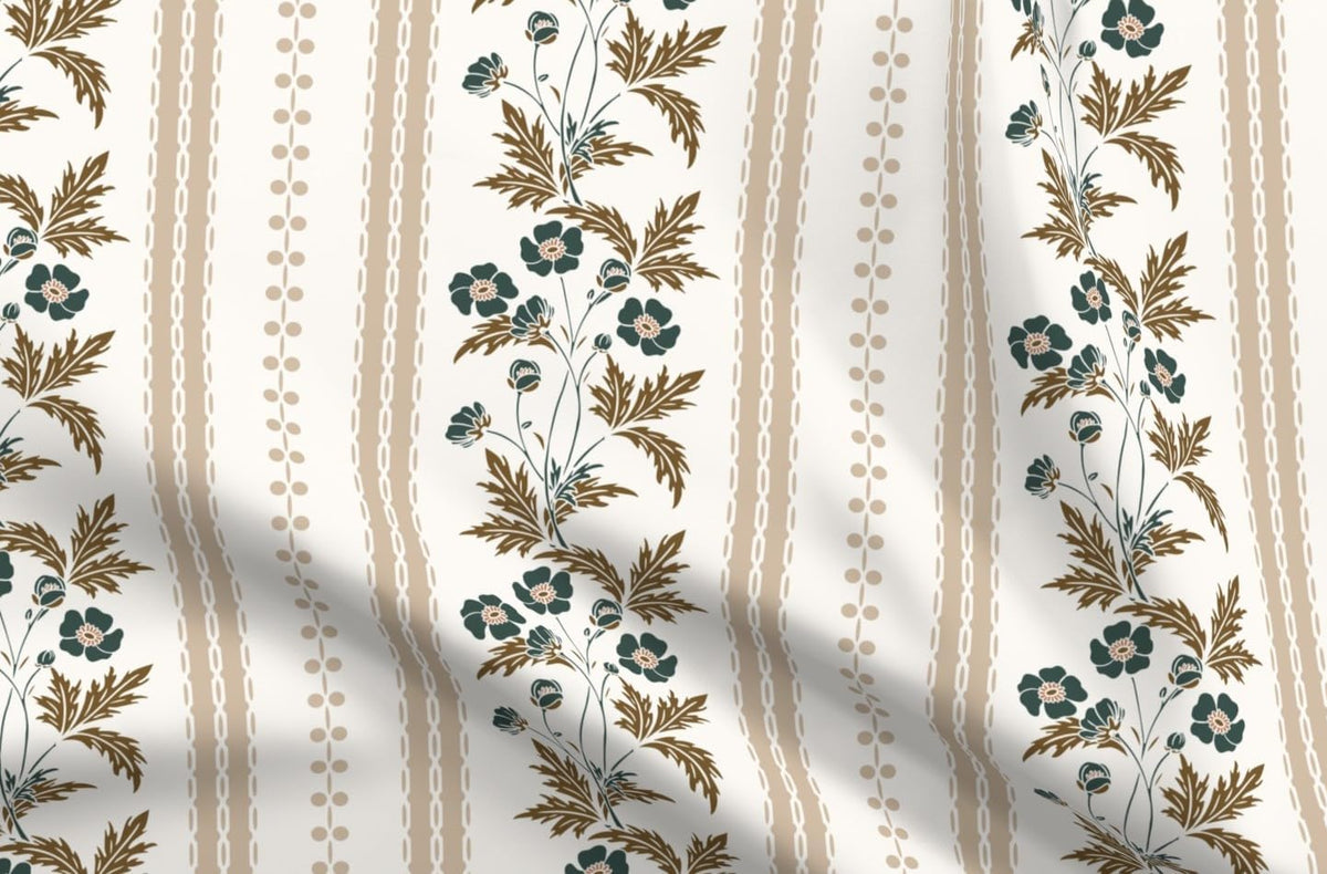 Spoonflower Fabric Floral Cottagecore Farmhouse on Essex Linen