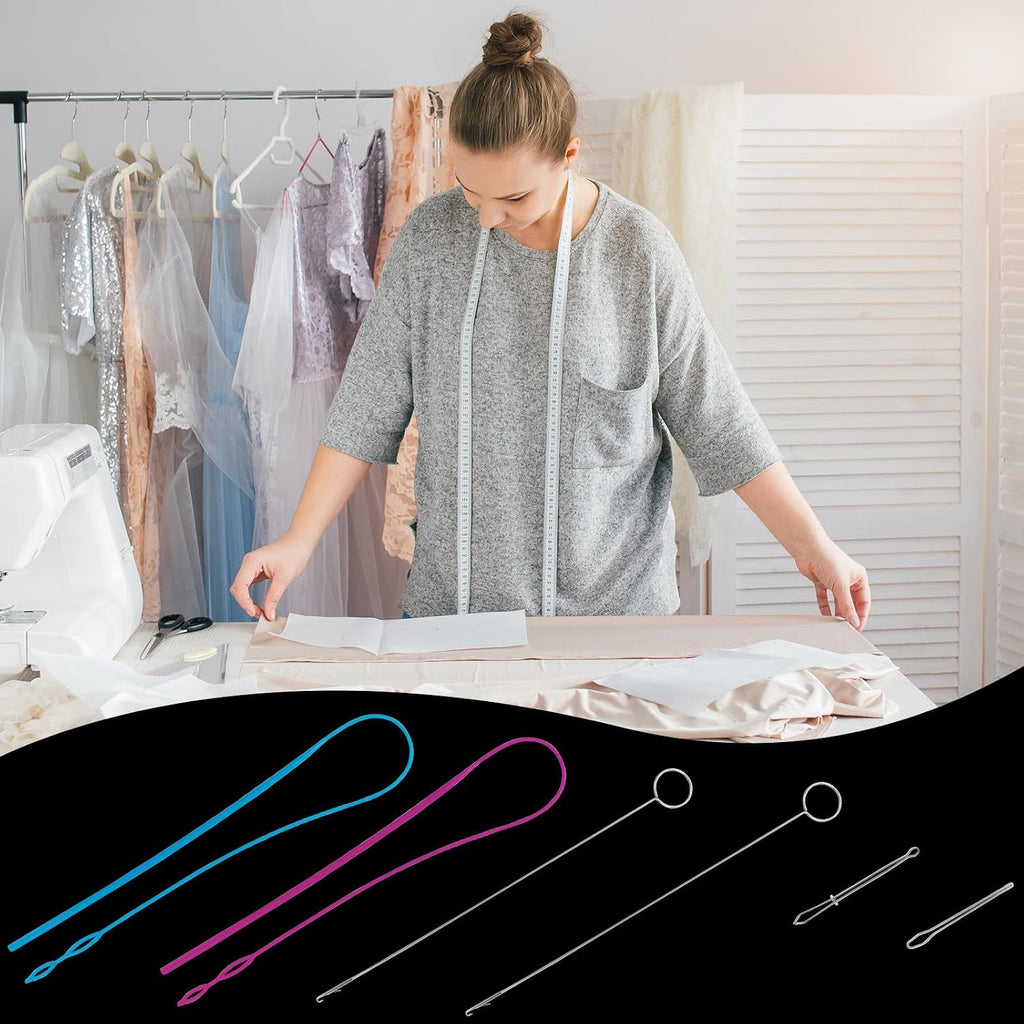6 pcs Loop Turner Sewing Tool, Flexible Drawstring Threader Tool