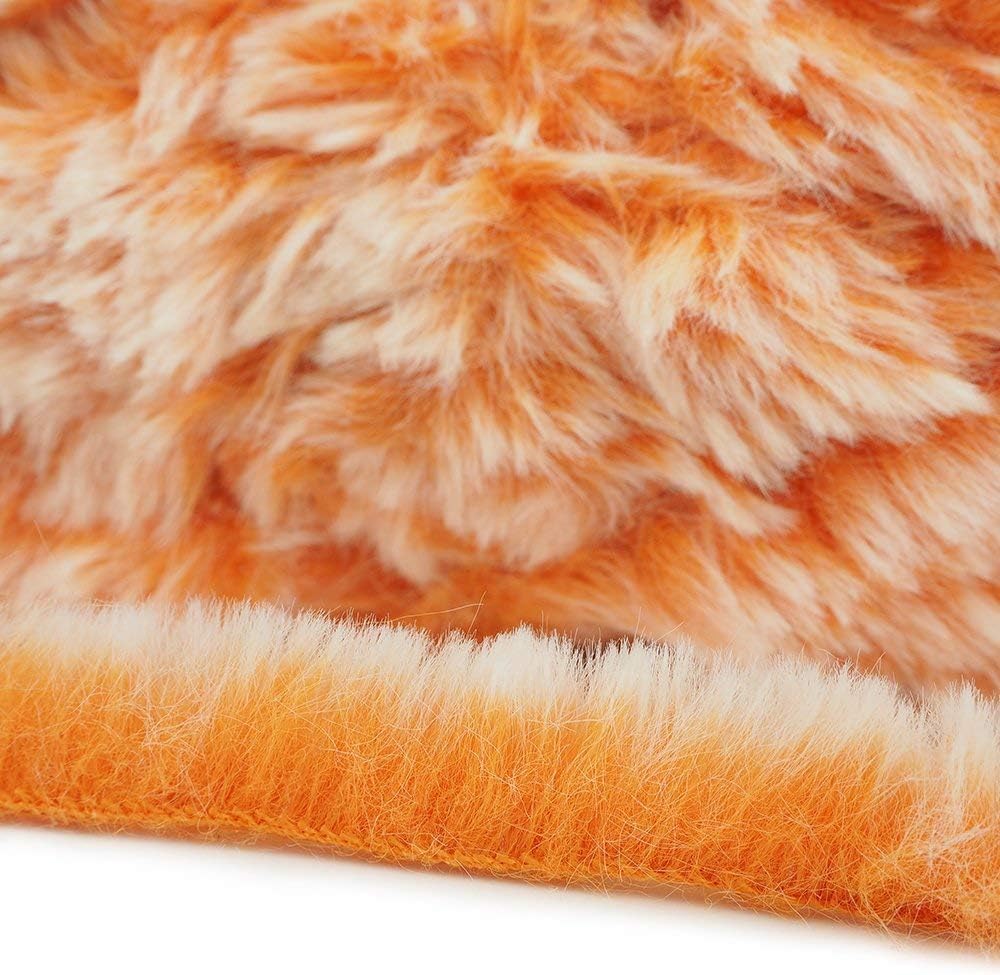 NICEEC 2 Skeins Soft Faux Fur Yarn 70yds,3.53oz- Orange
