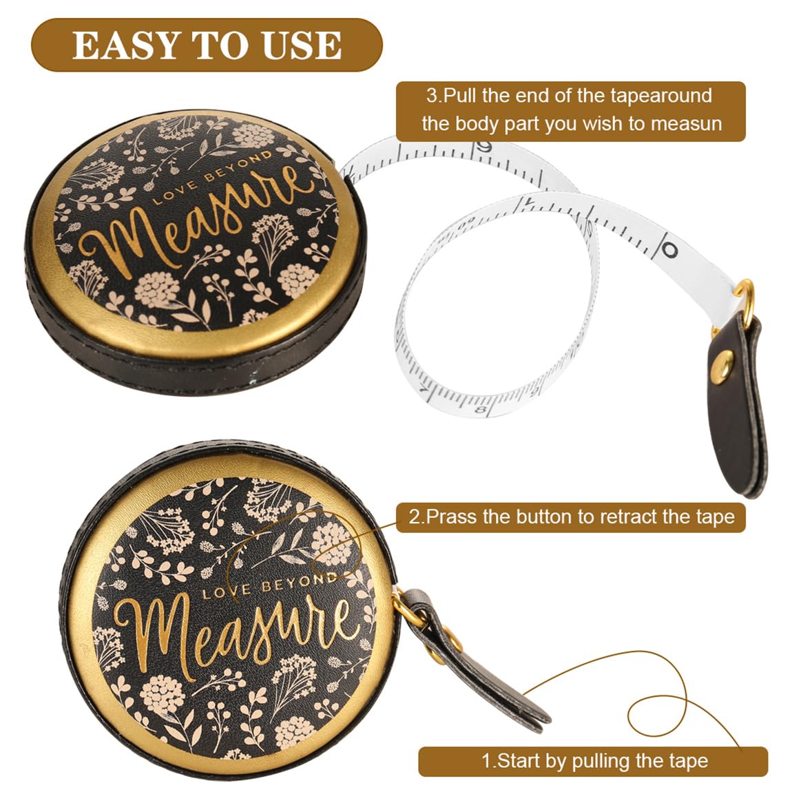 Soft Tape Measure Retractable Measuring Leather Mini Body Tape Measure