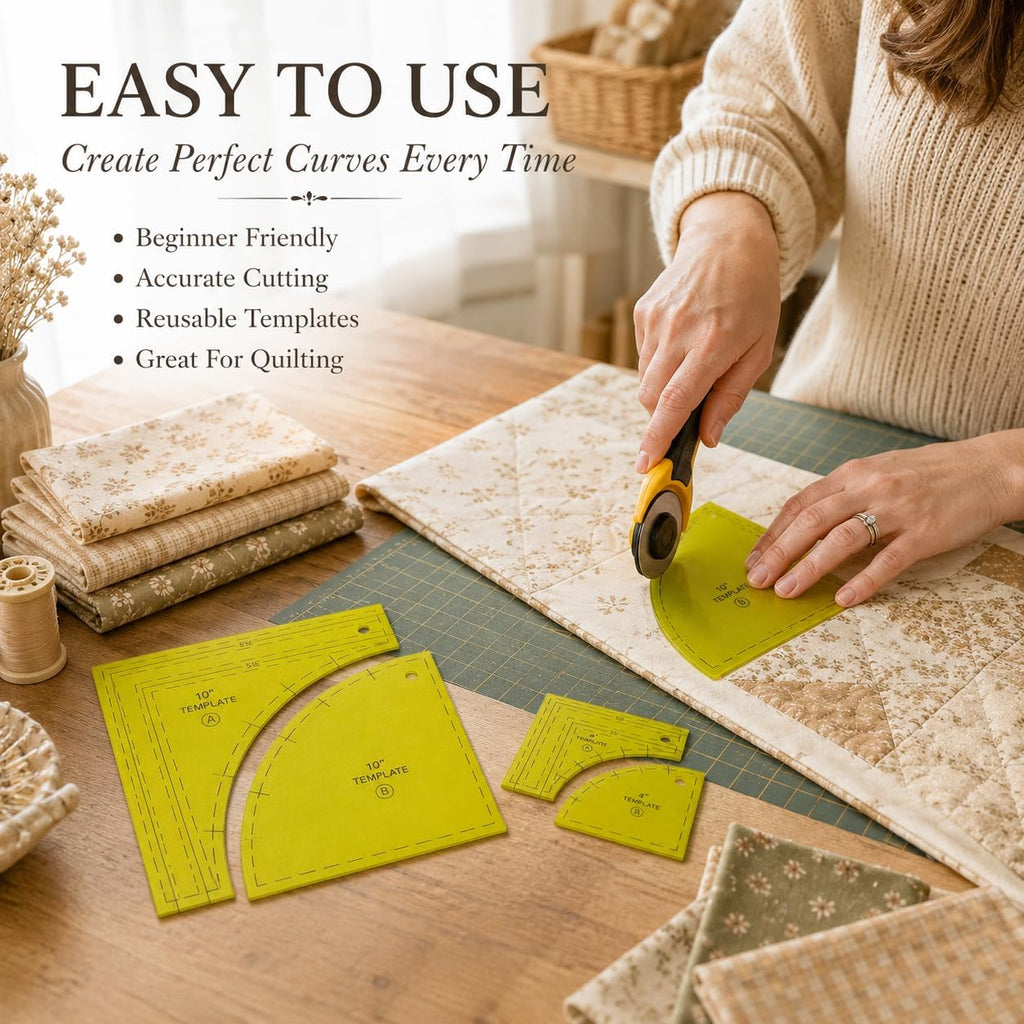 3 Set Drunkards Path Quilting Templates,Acrylic Rulers with 1/4" Seam