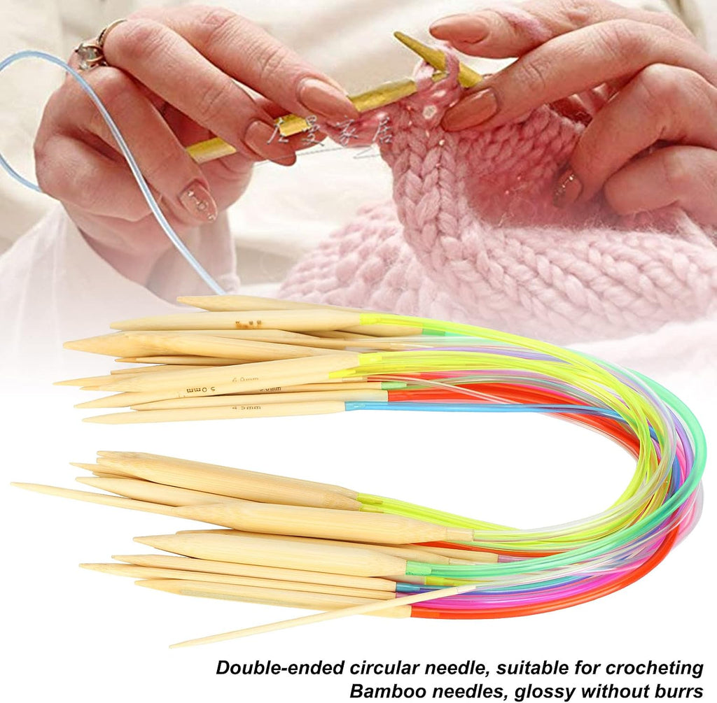 18PCS Circular Knitting Needles Set, Double Pointed Knitting Needles