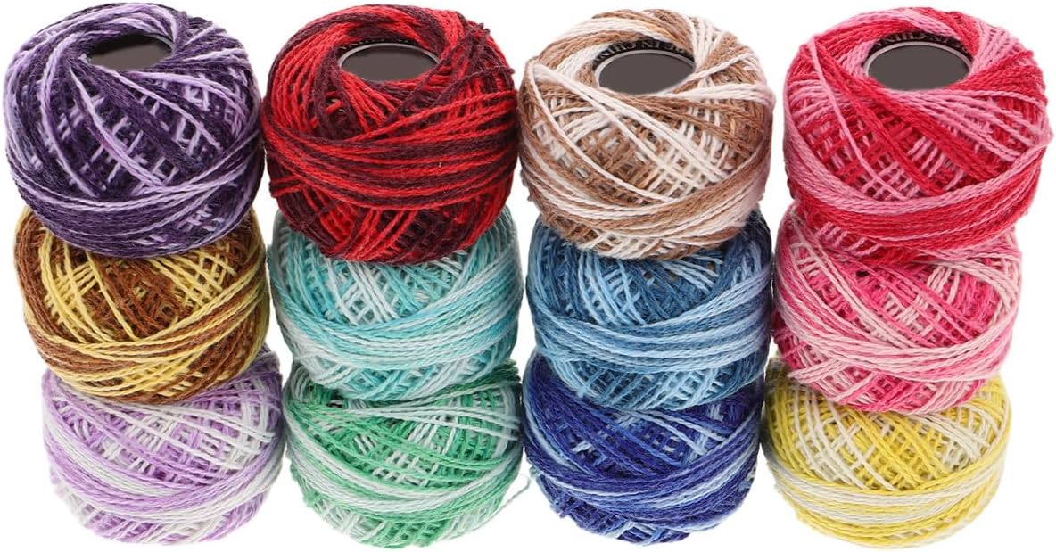 12 Piece Cotton Embroidery Threads Set for Cross Stitch Projects