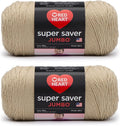 Red Heart Super Saver Jumbo Yarn for Crocheting, Buff, 2-Pack