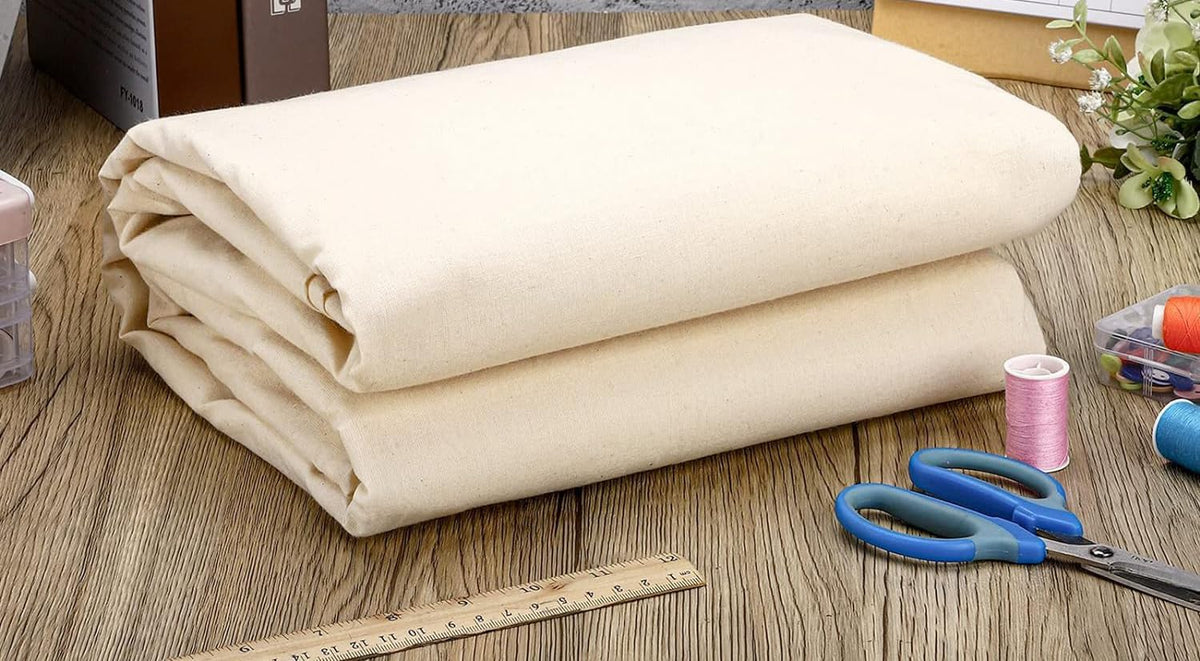 VDS 1 Yard Long, 100% Cotton Muslin Fabric 48” Inch Wide, Natural