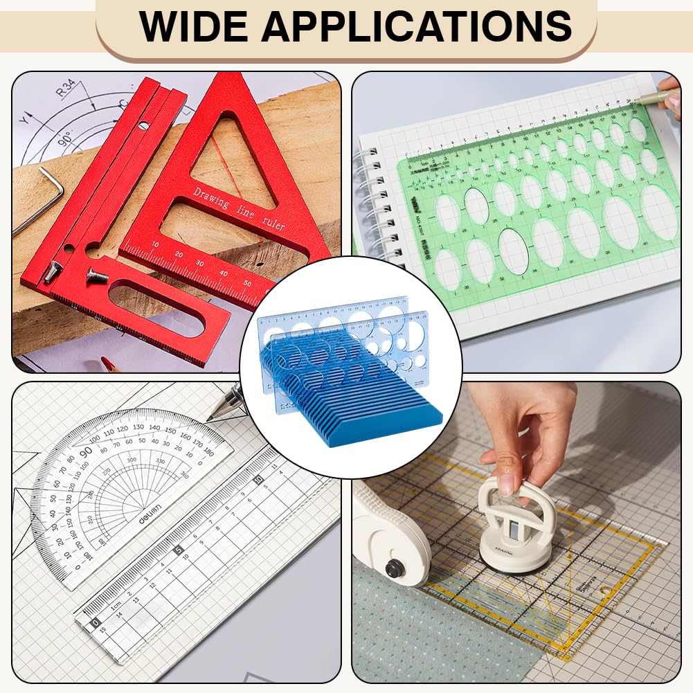 PH PandaHall 30 Slots Pine Wood Quilting Ruler Holder Sewing Ruler