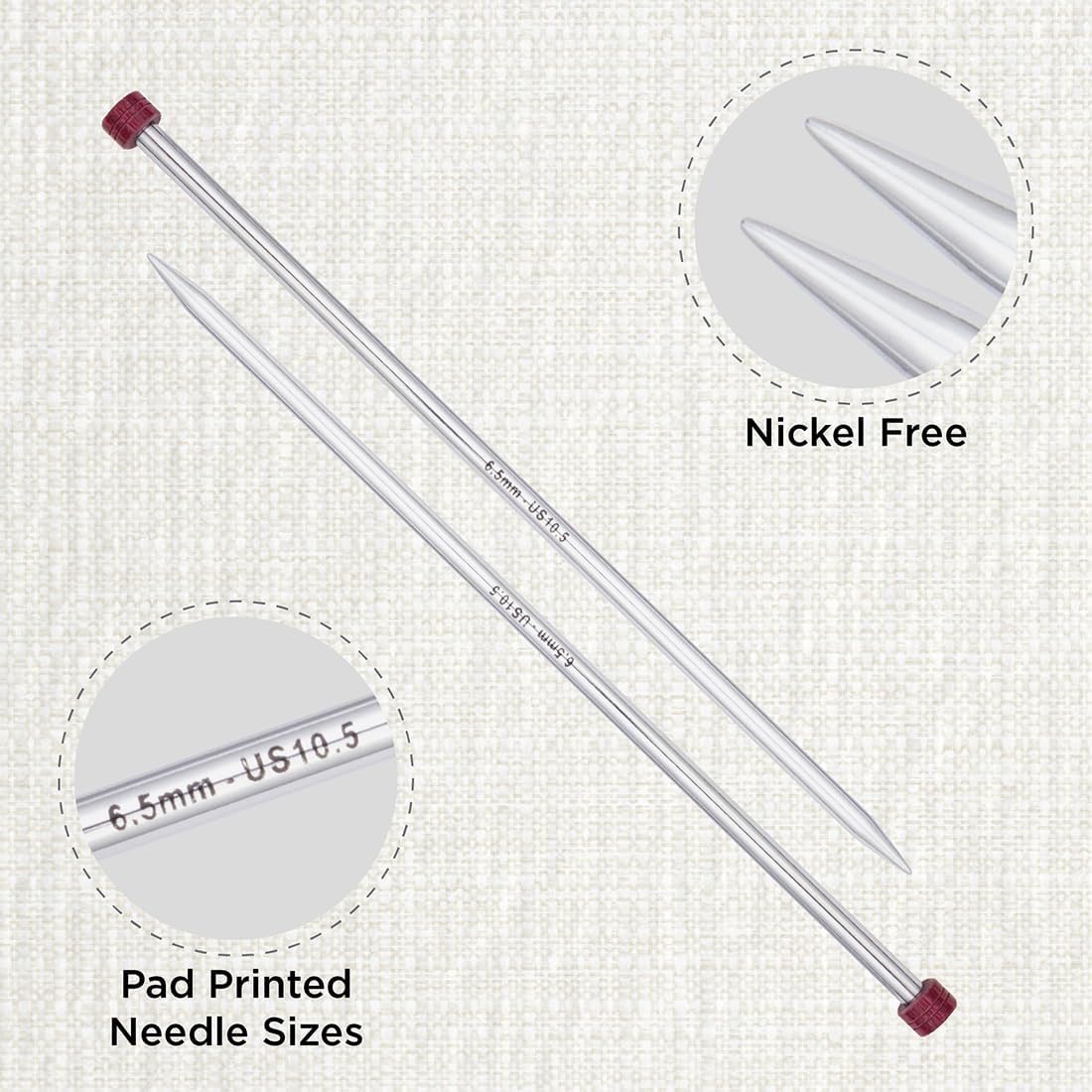 KnitPro Nova Single Pointed Needles 16" (40cm) | US Size 10.5 (6.5mm)