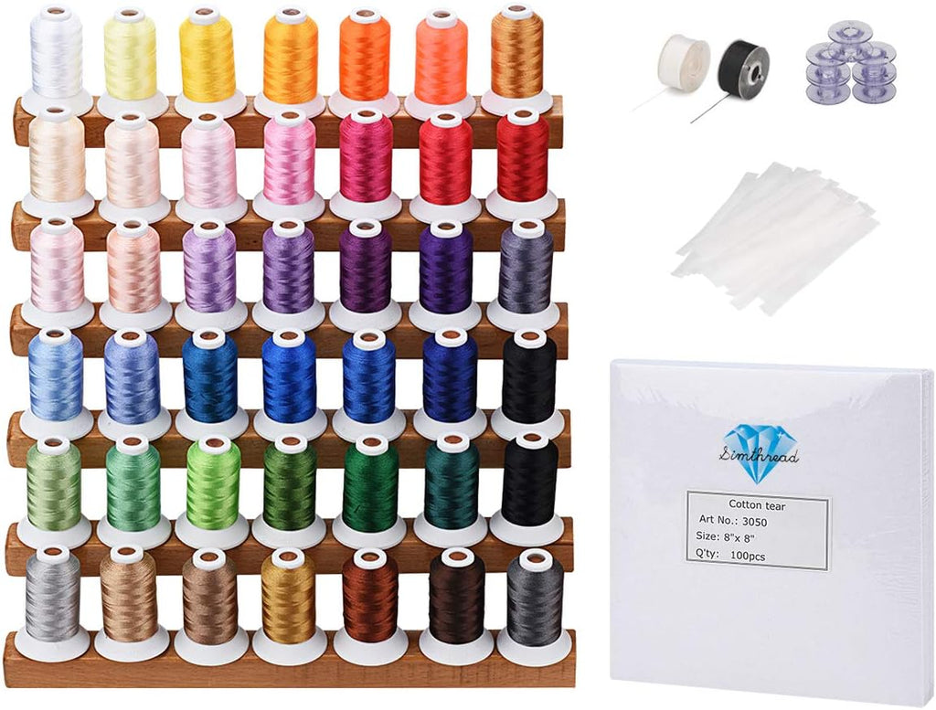 Simthread Embroidery Thread and Tear Away Stabilizers Gift Box - 42