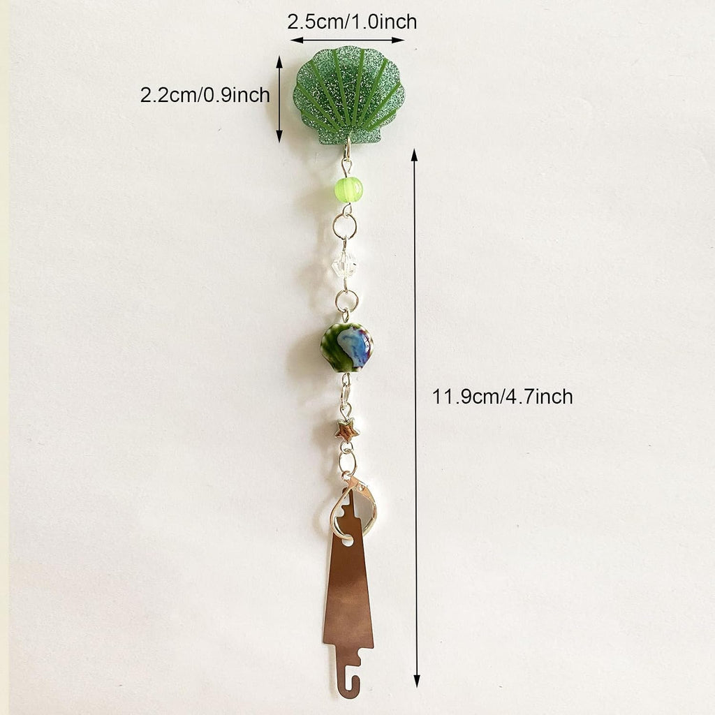 Green Seashell Needle Minder for Cross Stitch, Magnetic Needle Keeper