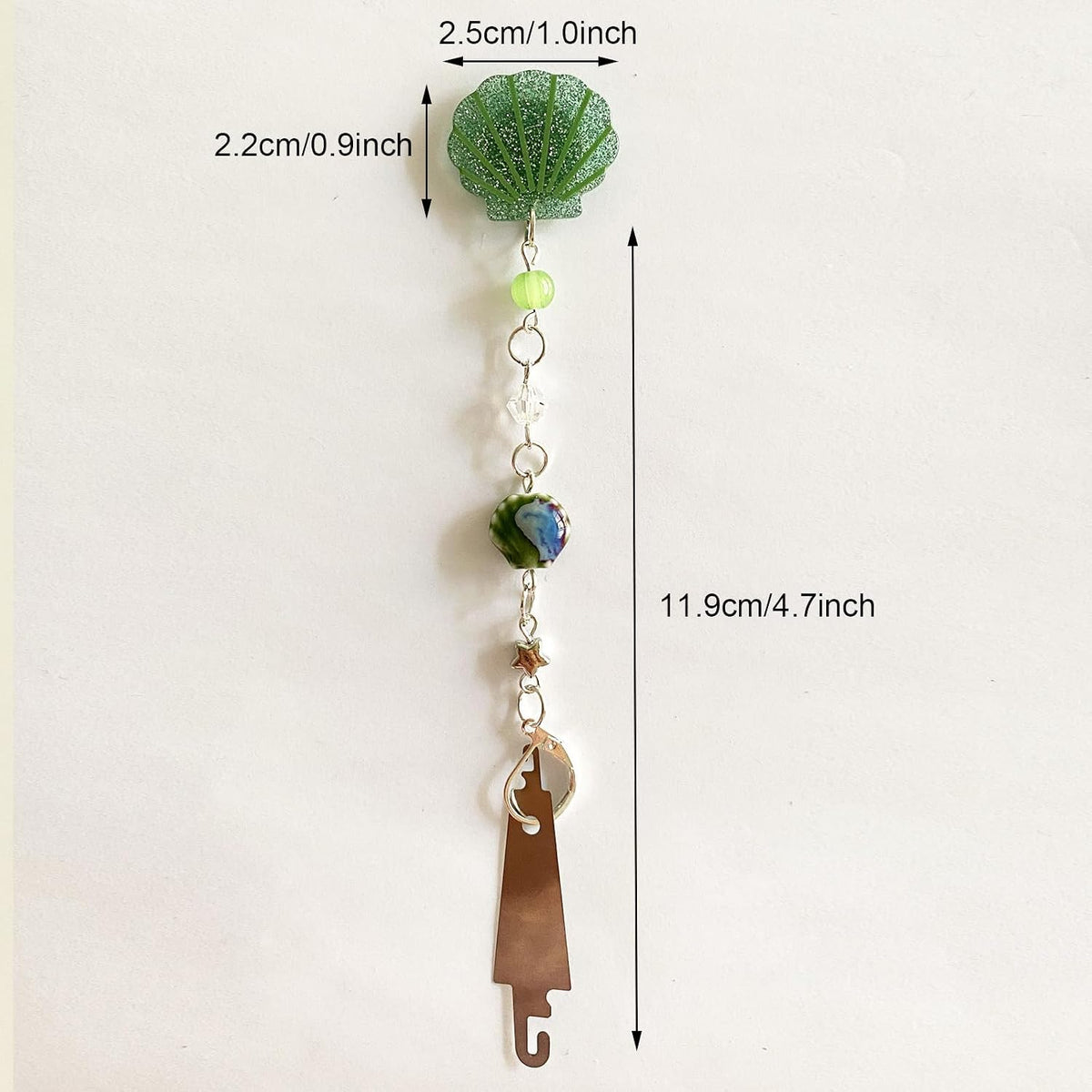 Green Seashell Needle Minder for Cross Stitch, Magnetic Needle Keeper