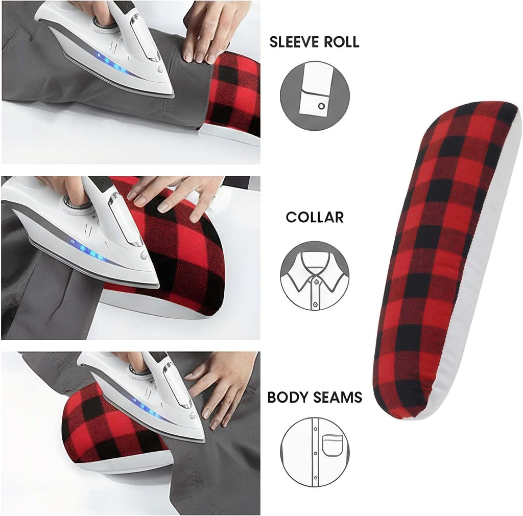 Nobirise Seam Roll Pressing Pad, Red Black Plaid Tailors Ironing Ham