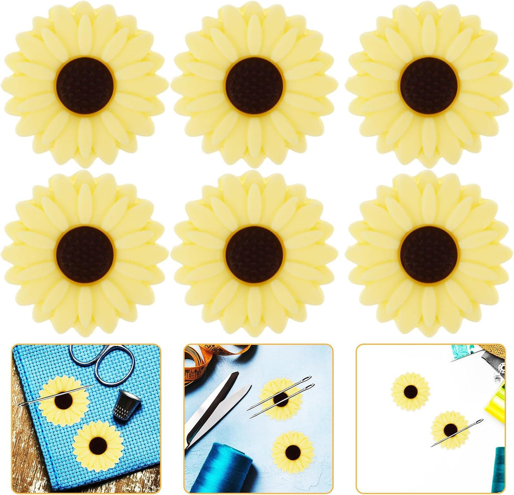 Silicone Knitting Needle Stoppers, Sunflower Point Protectors 10pcs