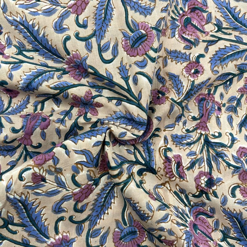 Pre-Cut Premium Hand Block Cotton Quilting Fabric By Yards- 100%