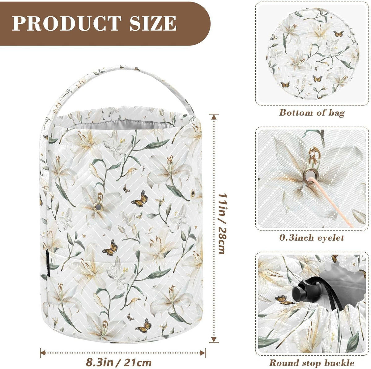 Cute Lily FLOWERs Crochet Yarn Bag Bag Yarn Storage with Holes Crochet