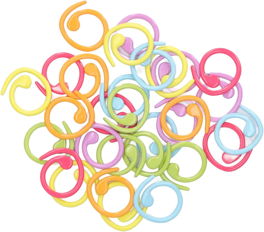 Phefop 30pcs Knitting Stitch Rings Metal Stitch Marker Rings for