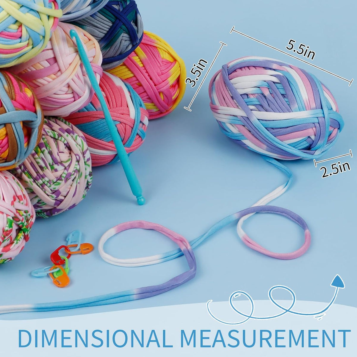 CAMAL 4 Pcs T-Shirt Yarn for Crocheting T-Shirt Fabric, Soft Tshirt