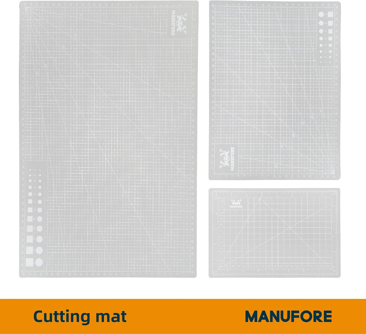 MANUFORE Cutting Mat A3, A4, A5 Set Centimeter and Inch Scale Self