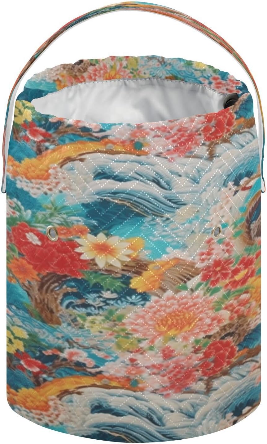 YETTASBIN Japanese Tree Flower Yarn Storage Bag, Large Crochet
