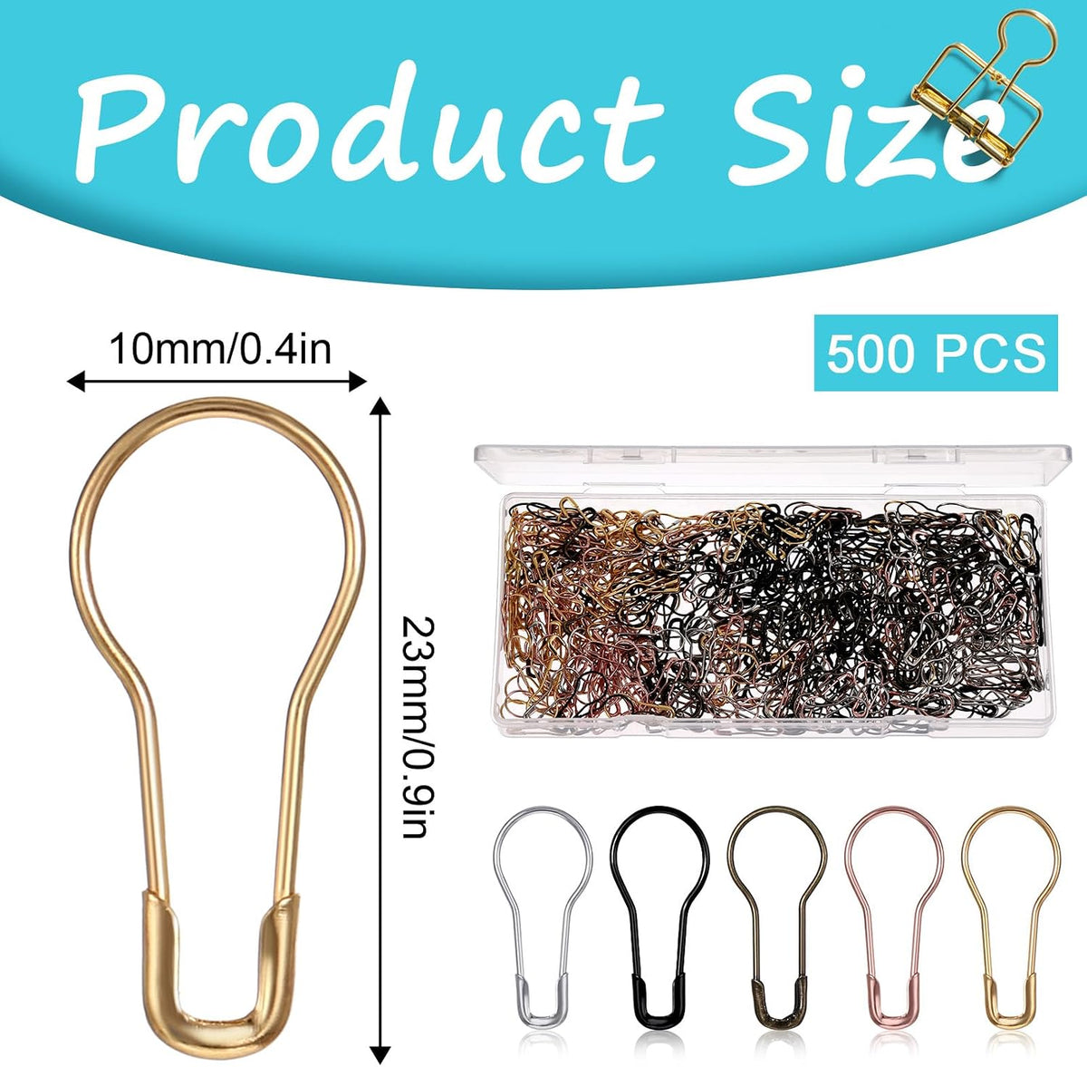 500 Pcs Metal Pins Safety Bulb Pins Crochet Stitch Markers Crochet