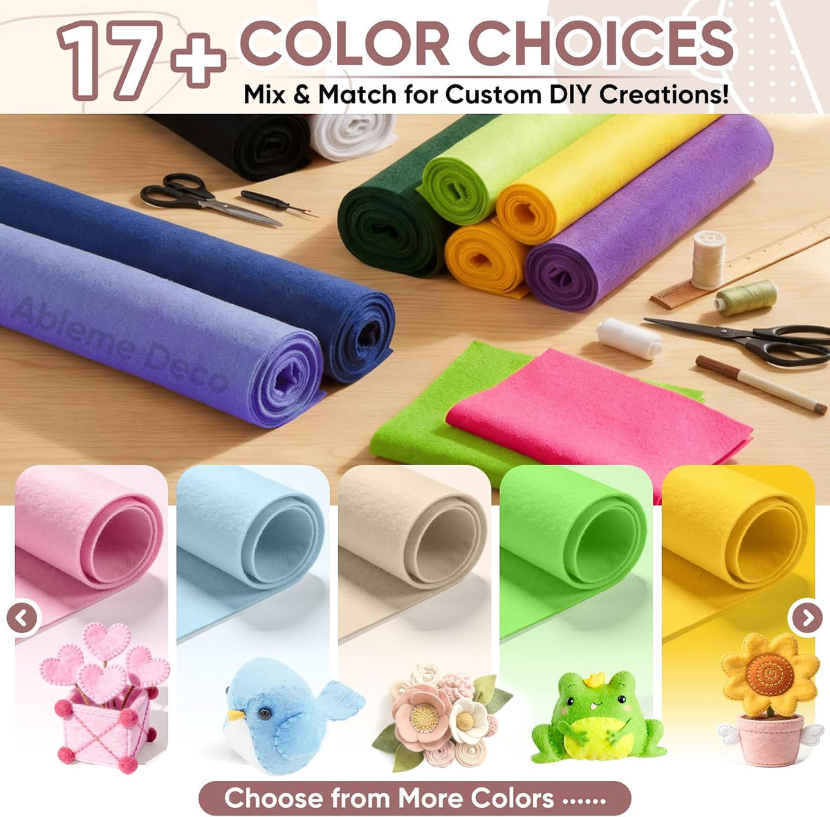 Soft Felt Fabric Sheet 18" x 36", 1.6mm Acrylic Craft Felt, Lavender