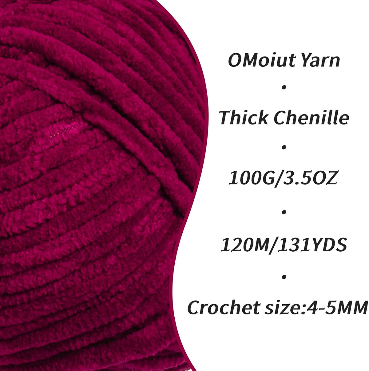 3 Pack Burgundy Fluffy Velvet Yarn for Crocheting,Chunky Chenille Baby