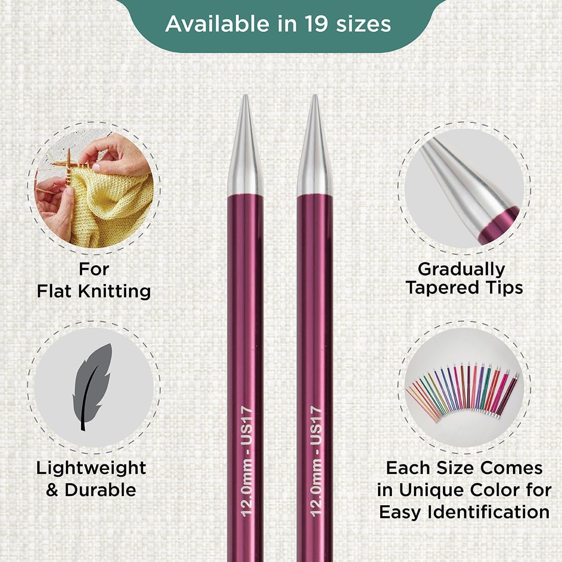 KnitPro Zing Single Pointed Needles 14" (35cm) | US Size 17 (12mm)