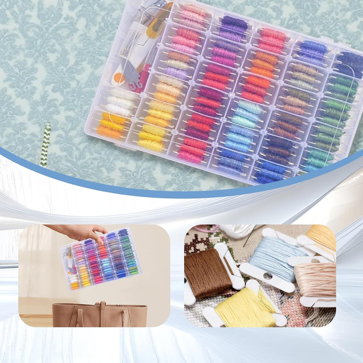 Embroidery Thread Organizer, 2 PCS Embroidery Floss Organizer