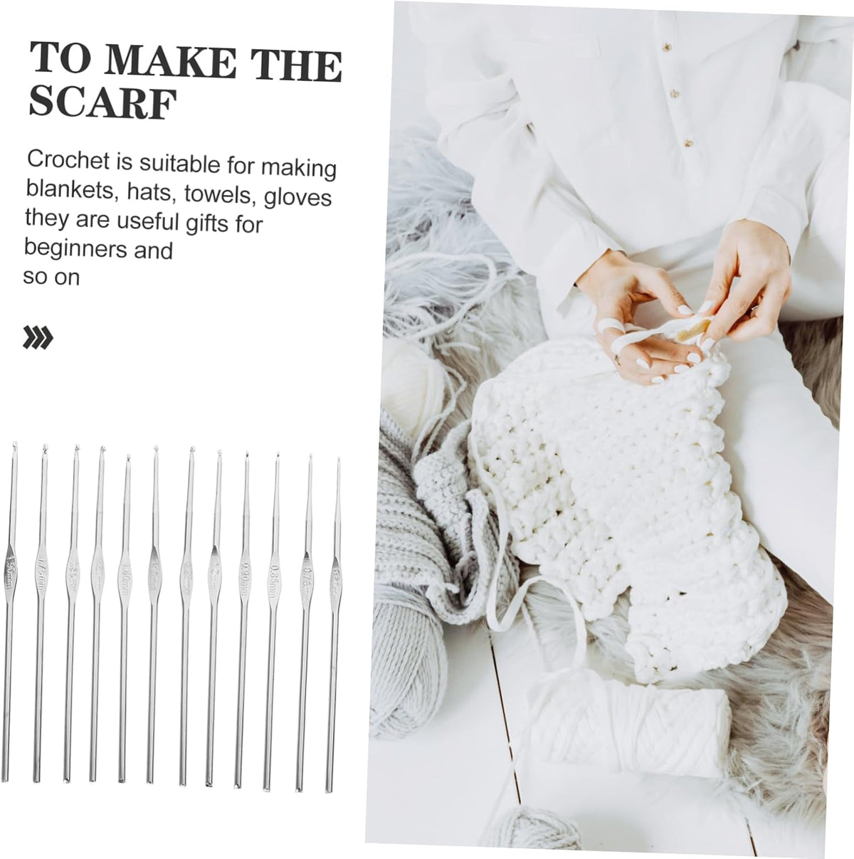 Winter Stainless Steel Crochet Hook Set for Sweaters and Yarn, 3 Sets