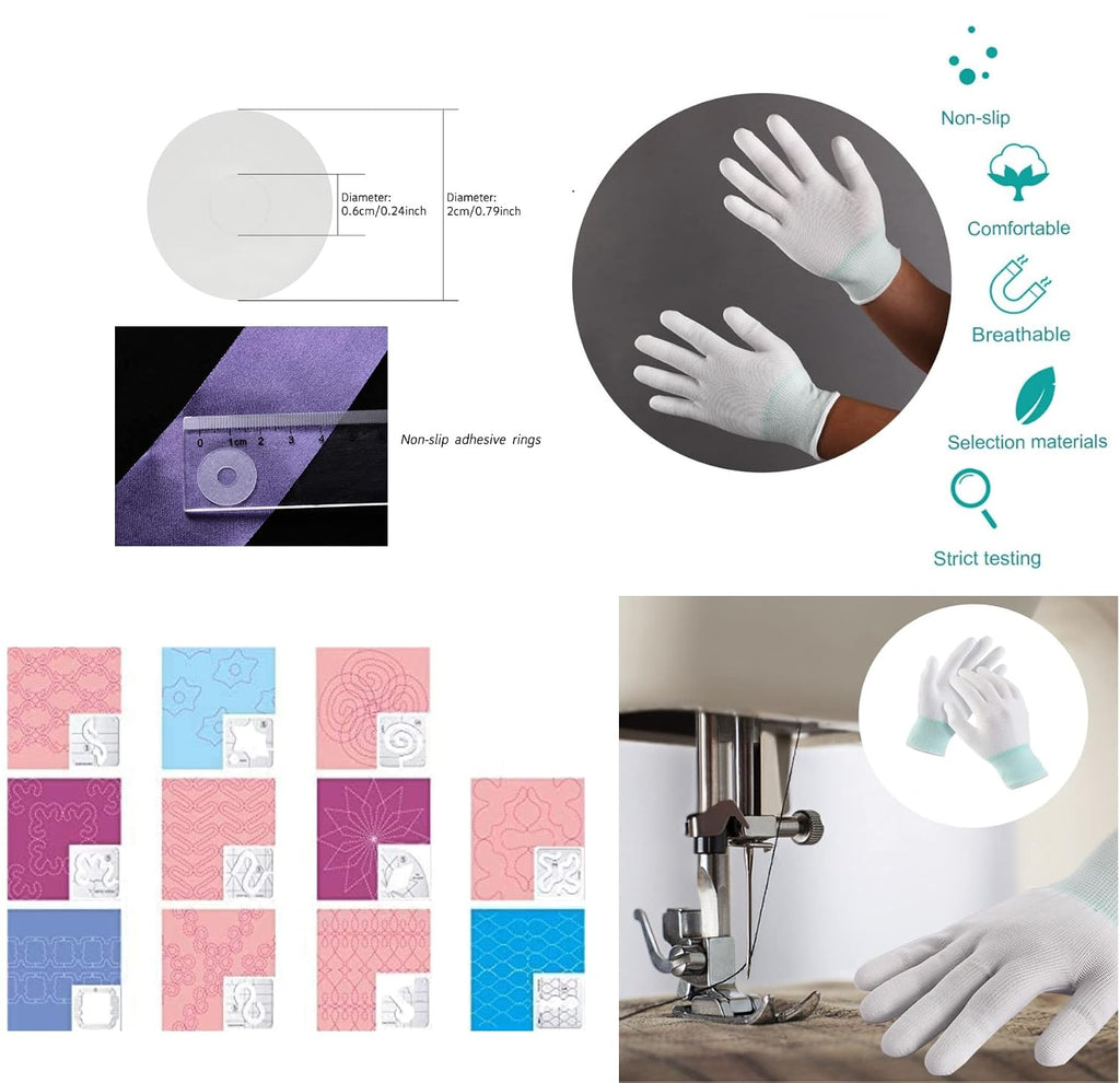 15 PCS Free Motion Quilting Template Set Includes 11 Quilting
