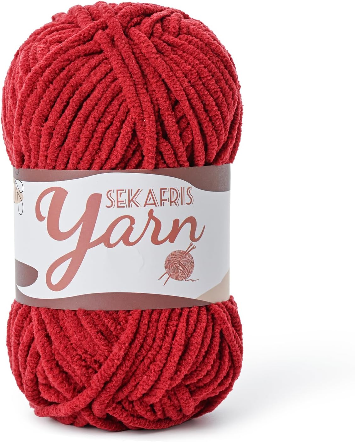 Chenille Yarn for Crocheting Plush Blanket Crochet Yarn Burgundy