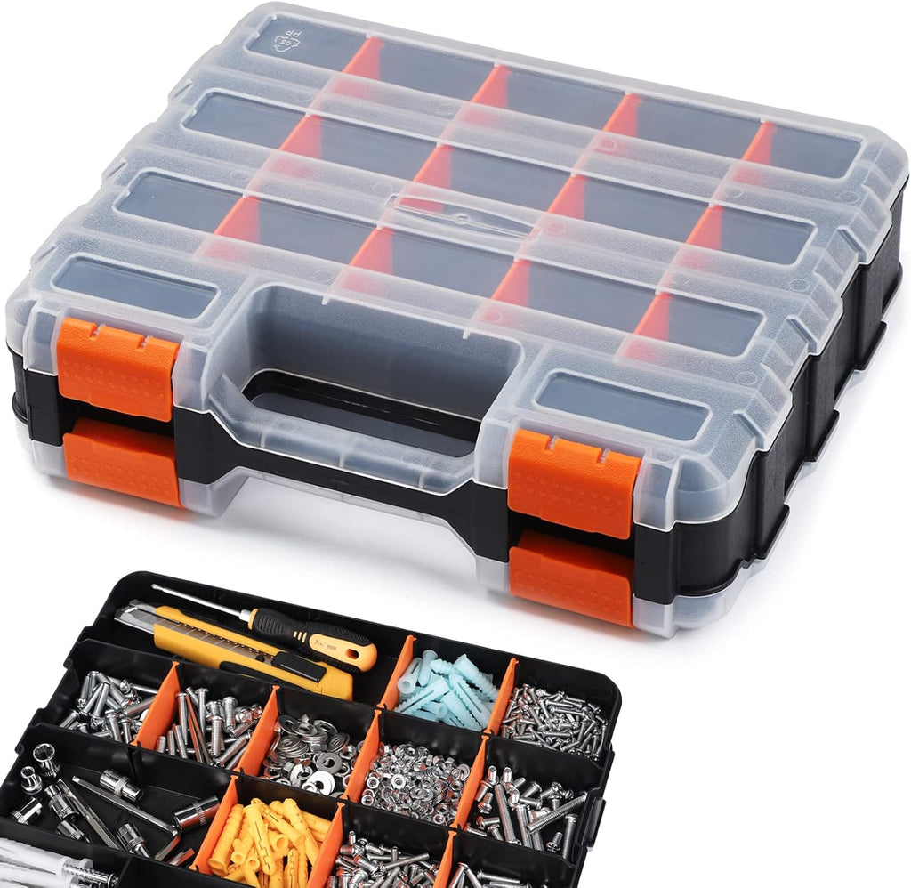 Kowsinde Double Side Tool Organizer, Hardware Storage Box