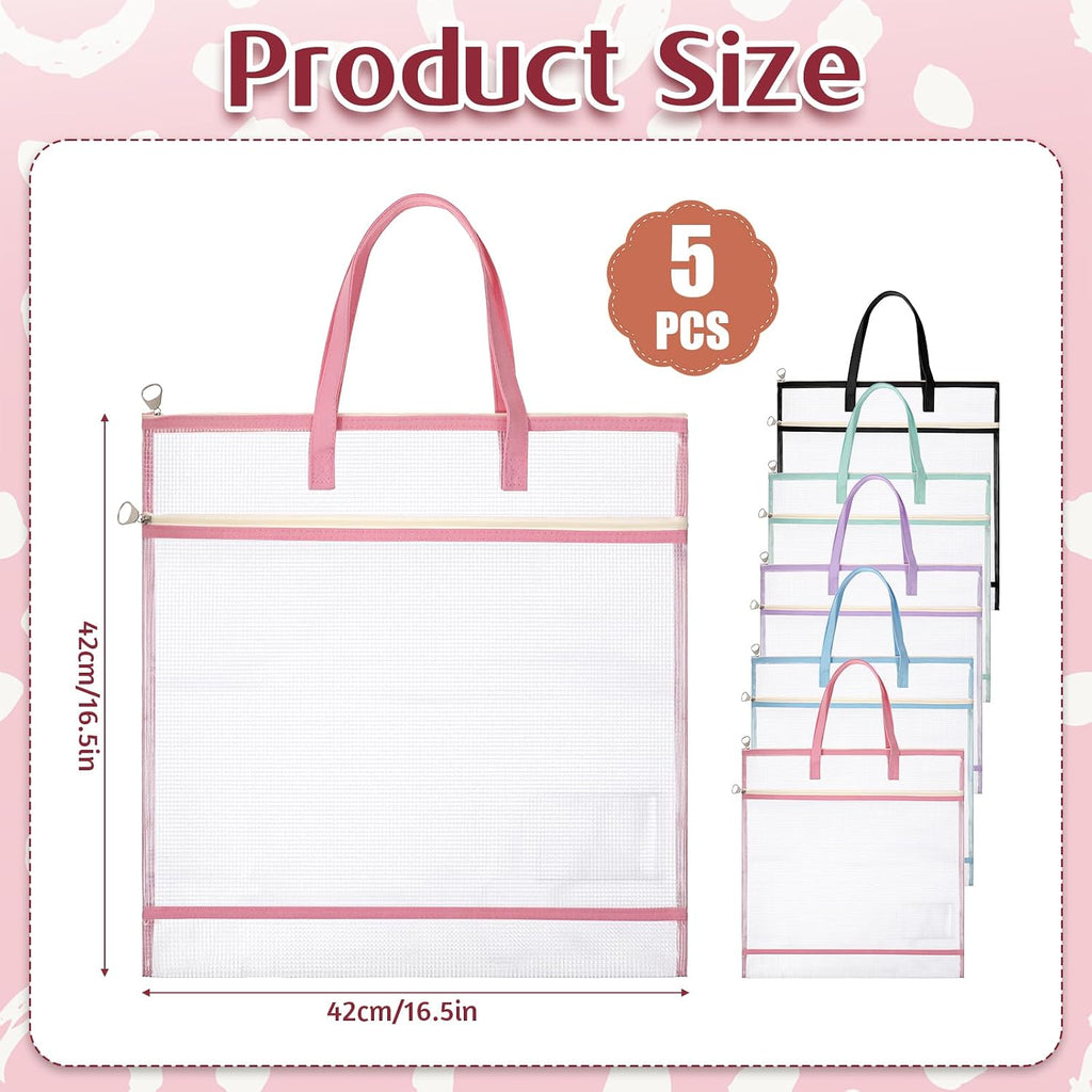 5 PCS Sew Project Bags 16 X 16 Inch Quilting Craft Organizer Storage