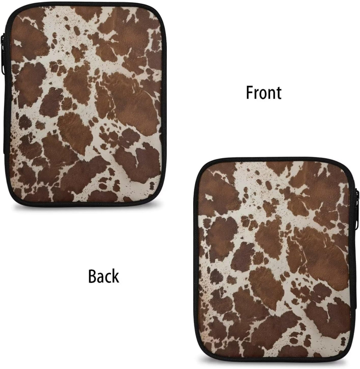 Brown Crochet Hook Case Empty Cow Print Knitting Needle Case Organizer