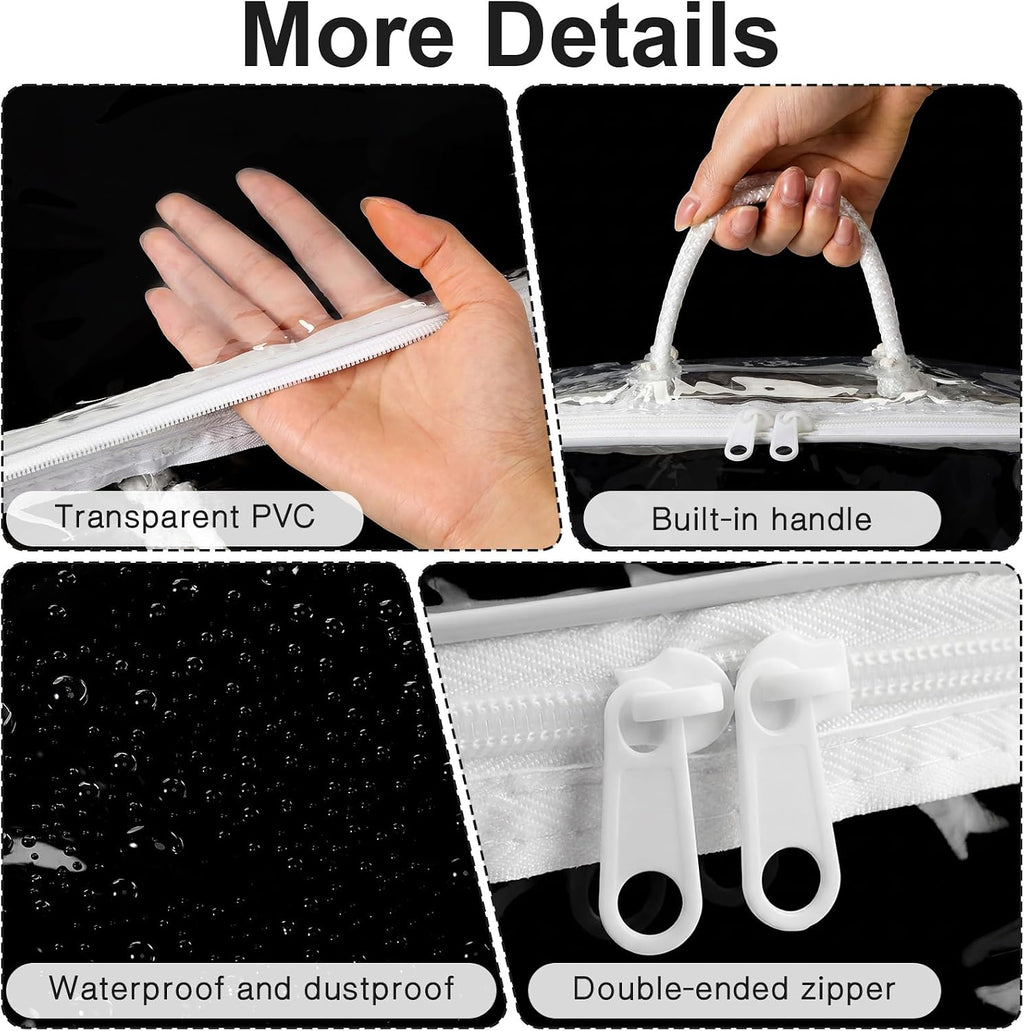 Shinylin 3 Pack Clear Yarn Storage Bags Bulk, Yarn Organizers, White
