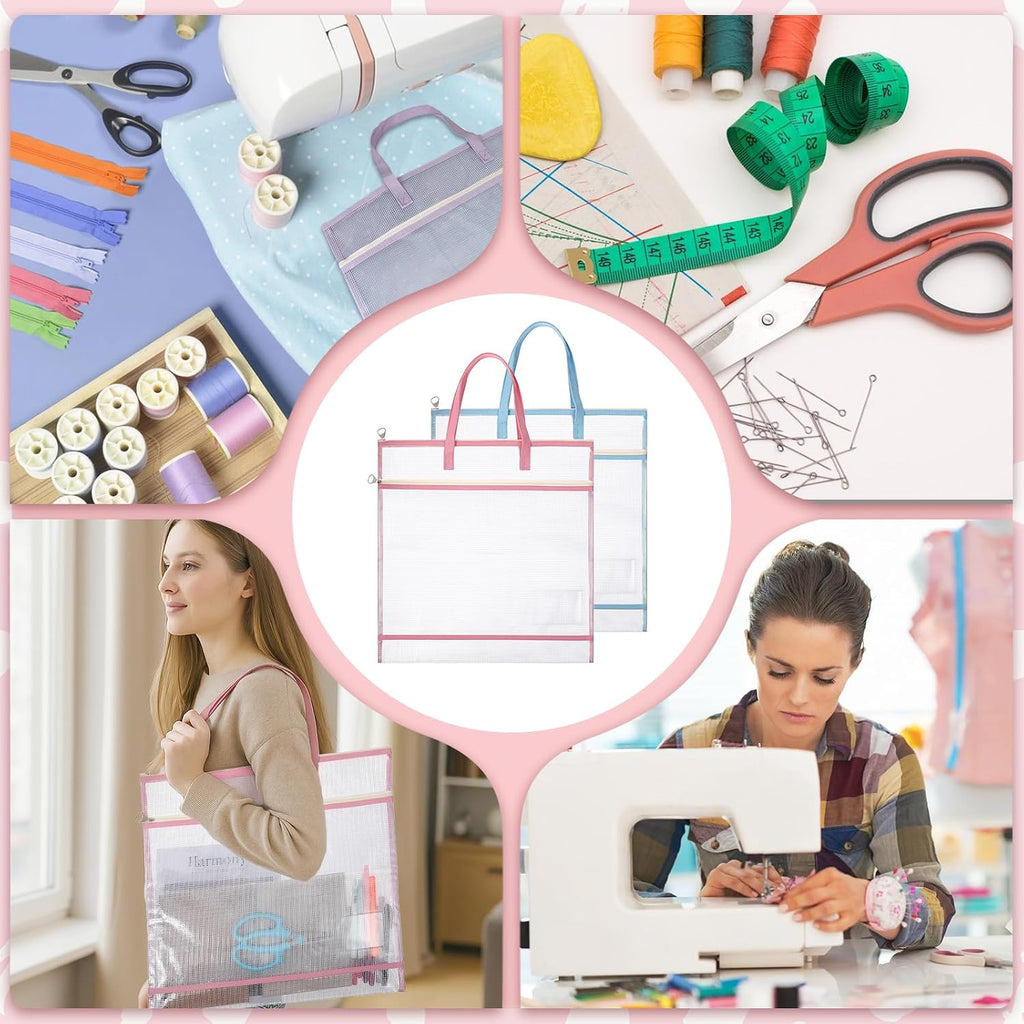 5 PCS Sew Project Bags 16 X 16 Inch Quilting Craft Organizer Storage