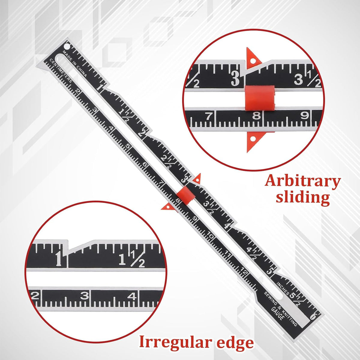 2Pcs Seam Gauge Hem Gauge for Sewing