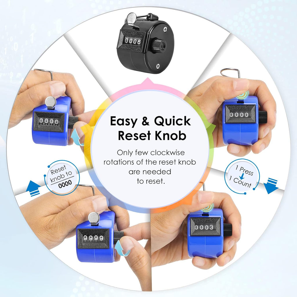 KTRIO Handheld Tally Counter, 4-Digit Mechanical Clicker