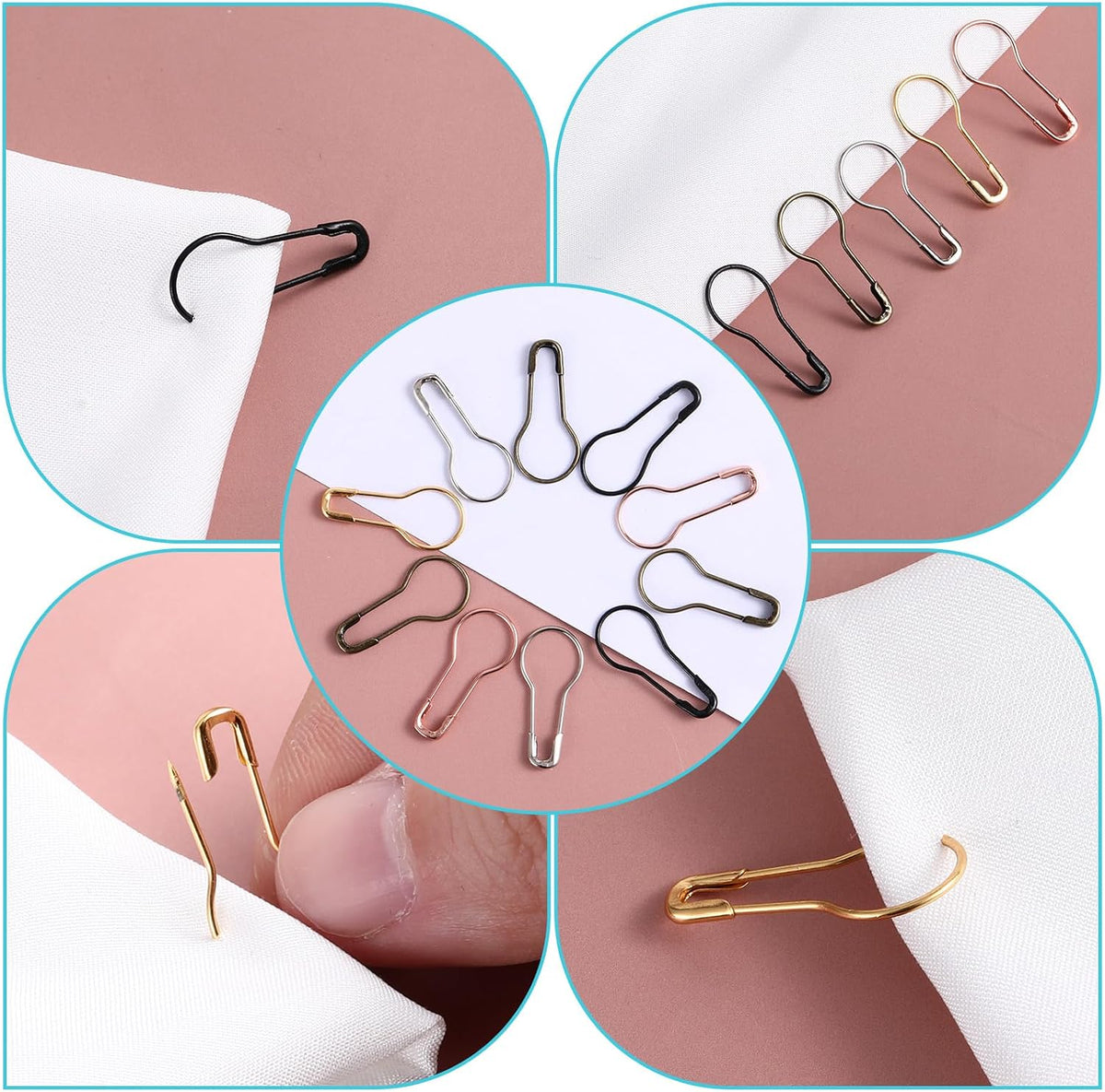 500 Pcs Metal Pins Safety Bulb Pins Crochet Stitch Markers Crochet