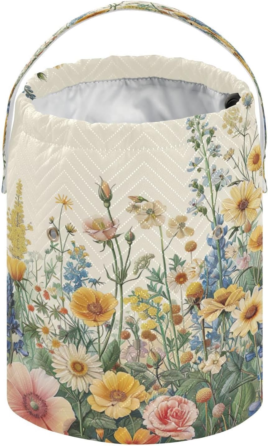 YETTASBIN Herbal Wildflower Yarn Storage Bag, Large Crochet Knitting